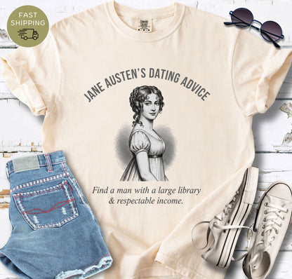 Literary humor t-shirt for classic novel fans printed on Comfort Colors 1717