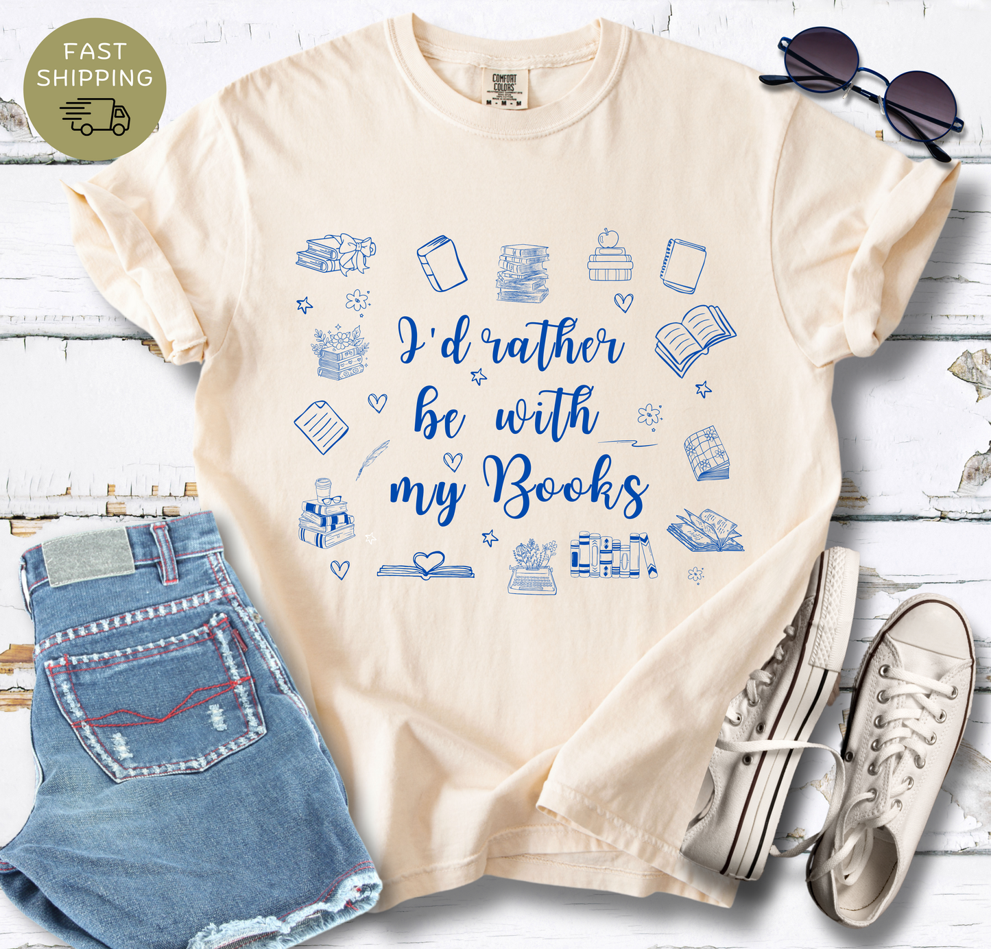 I'd Rather Be With My Books T-shirt