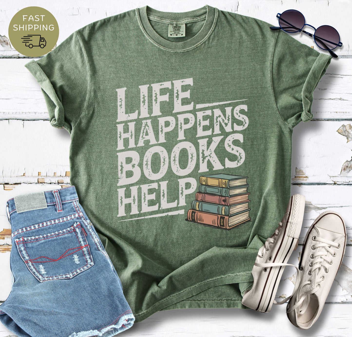 Life Happens Books Help  T-shirt