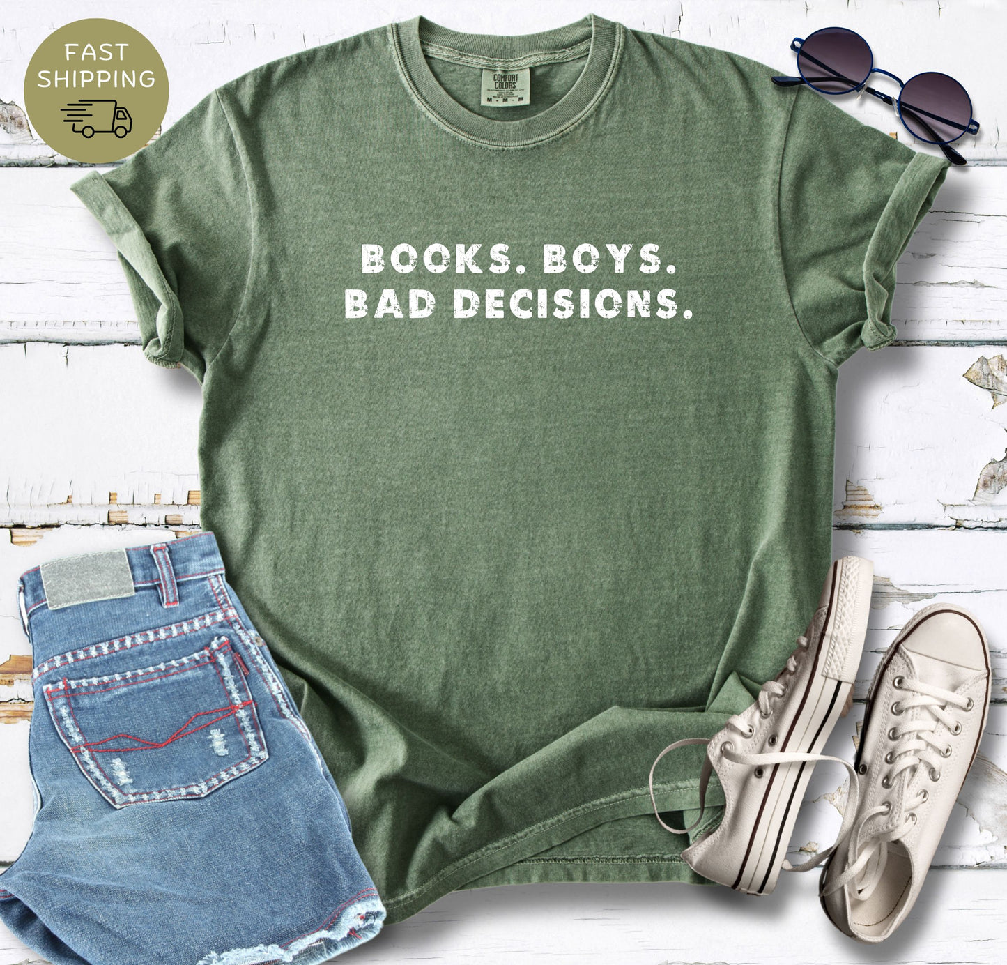 Books. Boys. Bad Decisions T-shirt