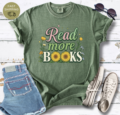 Read More Books Floral T-shirt