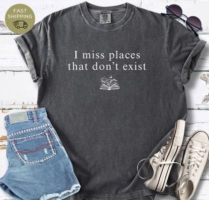 Comfort Colors pepper shirt with minimalist book lover design