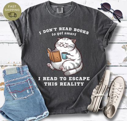 I Don't Read Books Cat T-shirt