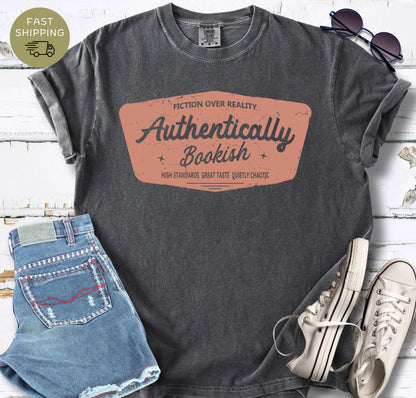 Comfort Colors book lover tee with soft vintage graphic