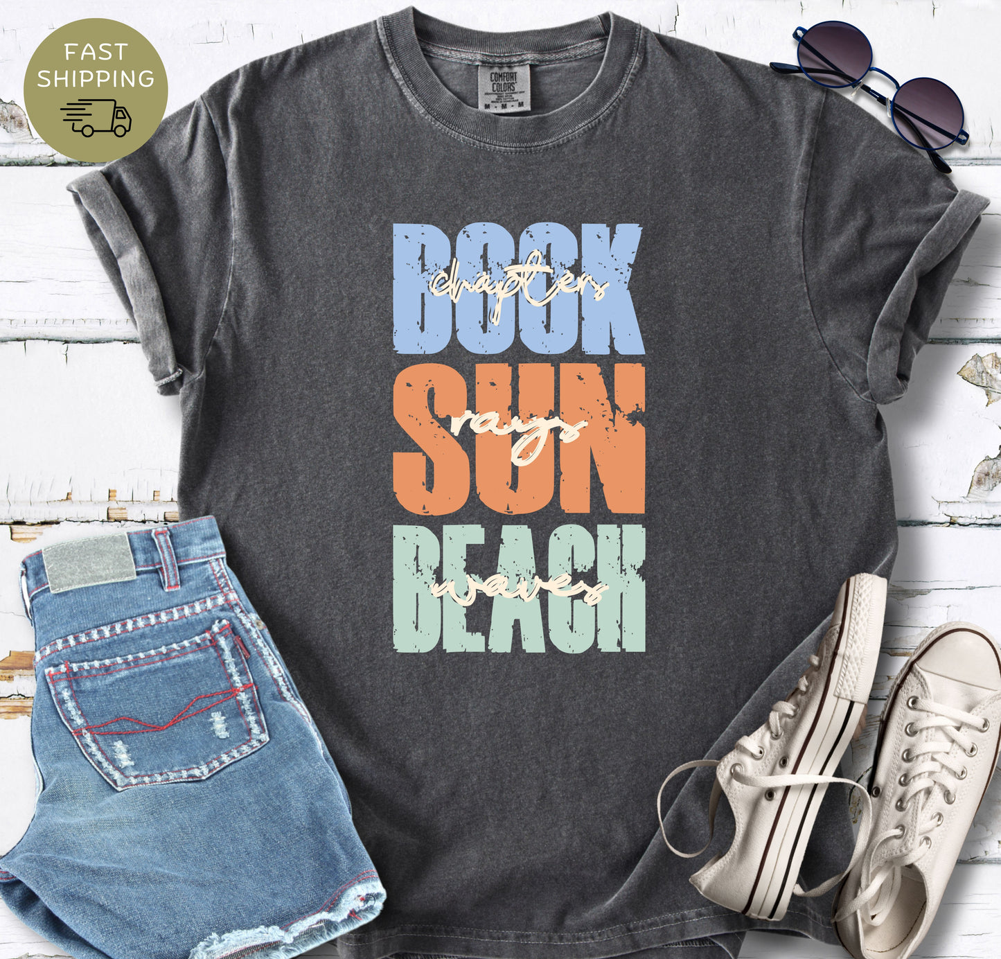 Pepper book lover shirt featuring coastal summer aesthetic