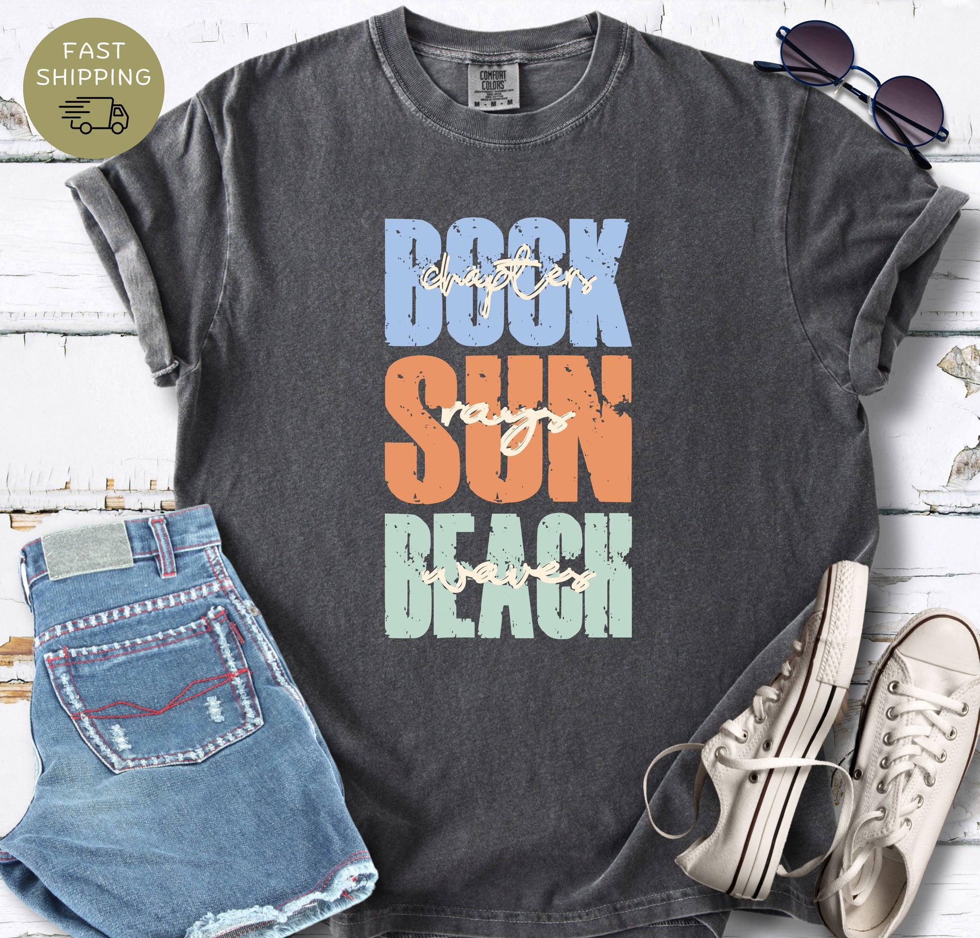 Pepper book lover shirt featuring coastal summer aesthetic