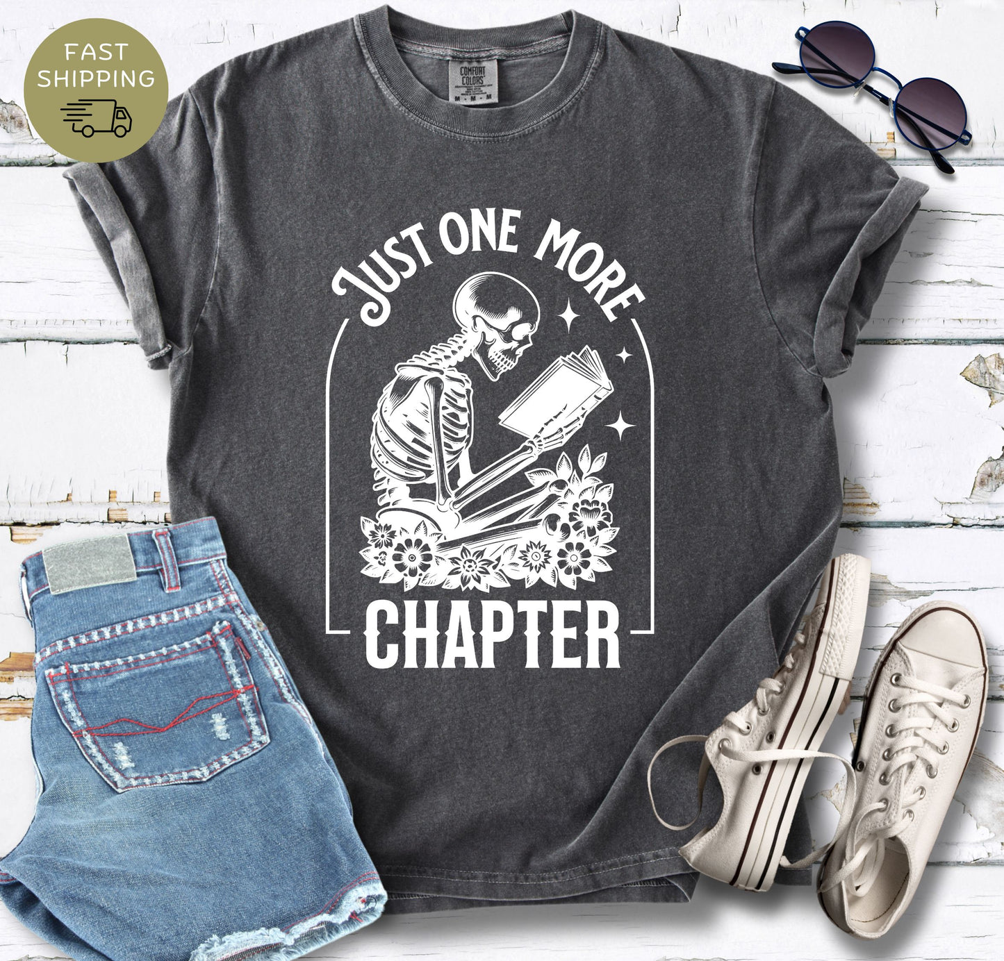 Skeleton Reader Just One More Chapter T-shirt