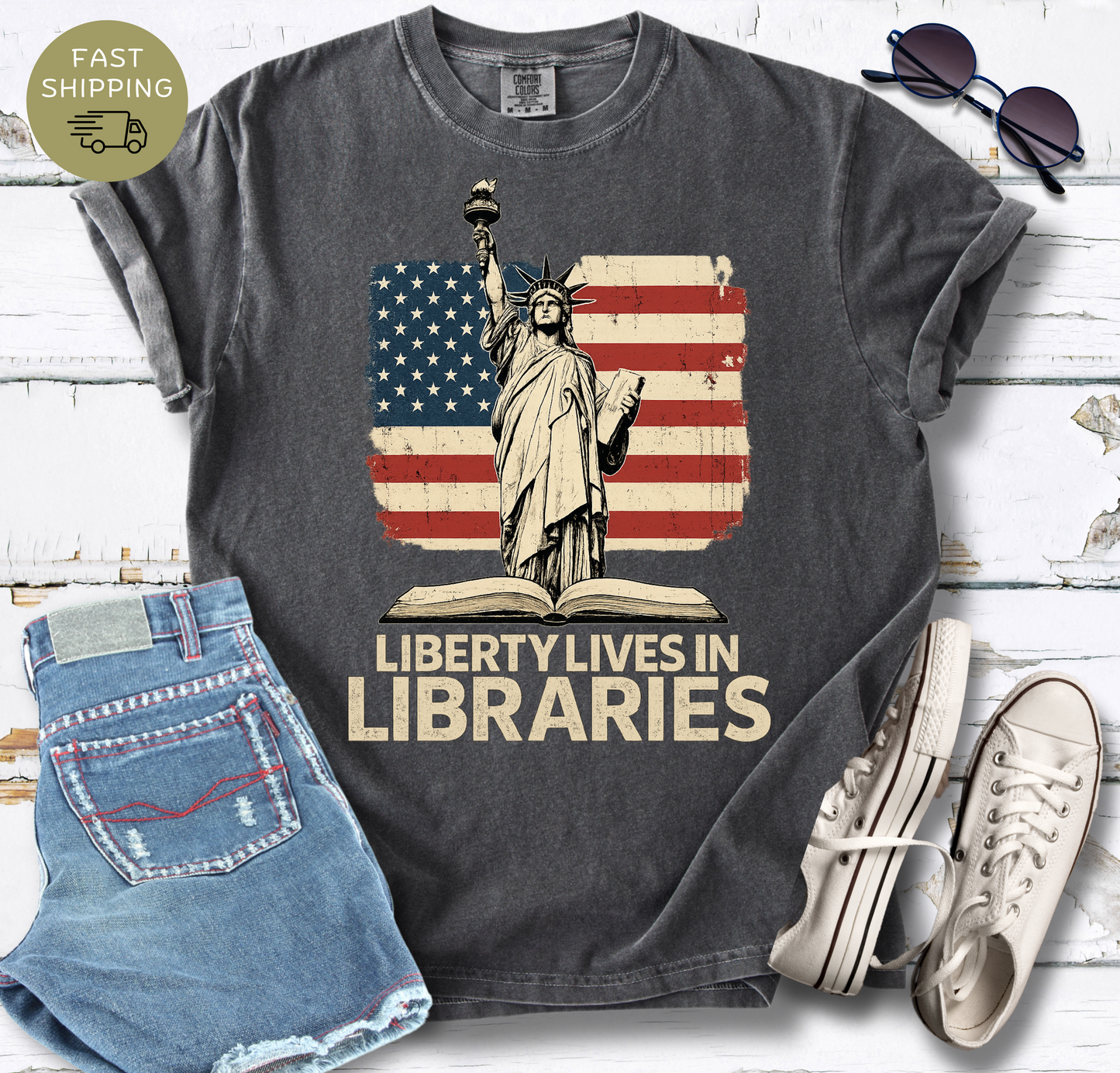 Liberty Lives In Libraries T-shirt