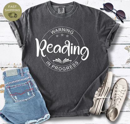 Warning Reading In Progress T-shirt