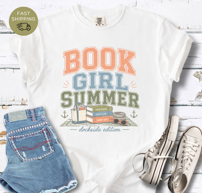 Relaxed fit Comfort Colors tee for readers who love beach books and summer vibes