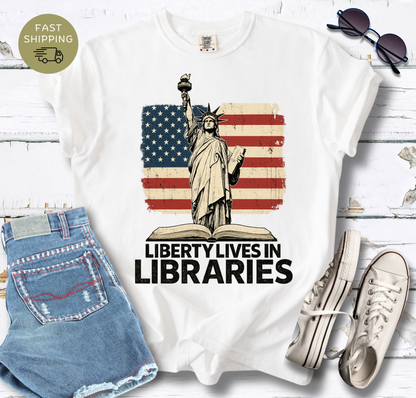 Liberty Lives In Libraries T-shirt