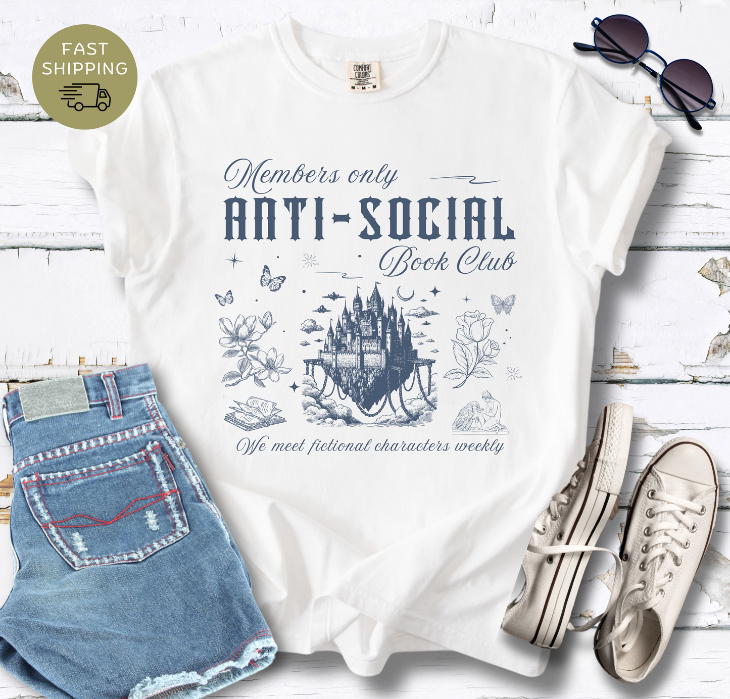 Members Only Anti-Social Book Club T-shirt