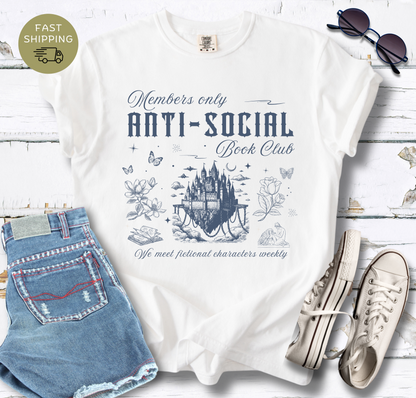 Members Only Anti-Social Book Club T-shirt