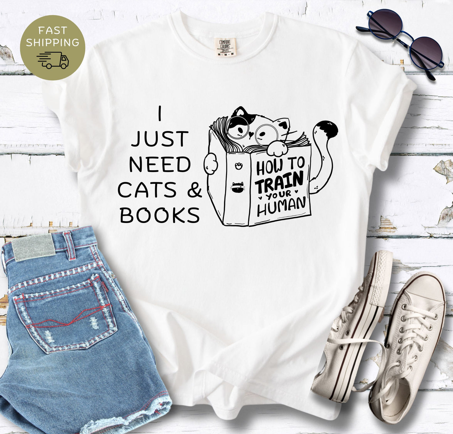 I Just Needs Cats & Books T-Shirt
