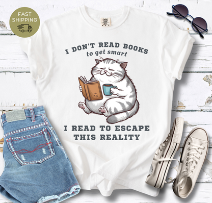 I Don't Read Books Cat T-shirt