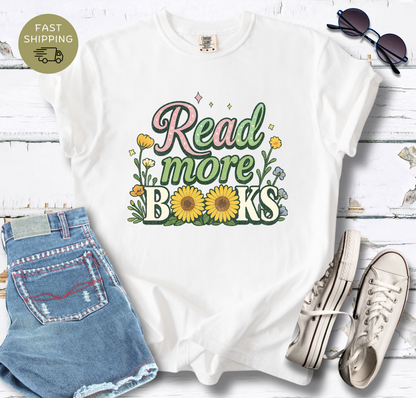 Read More Books Floral T-shirt
