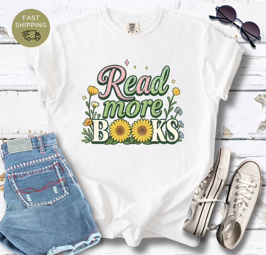 Read More Books Floral T-shirt