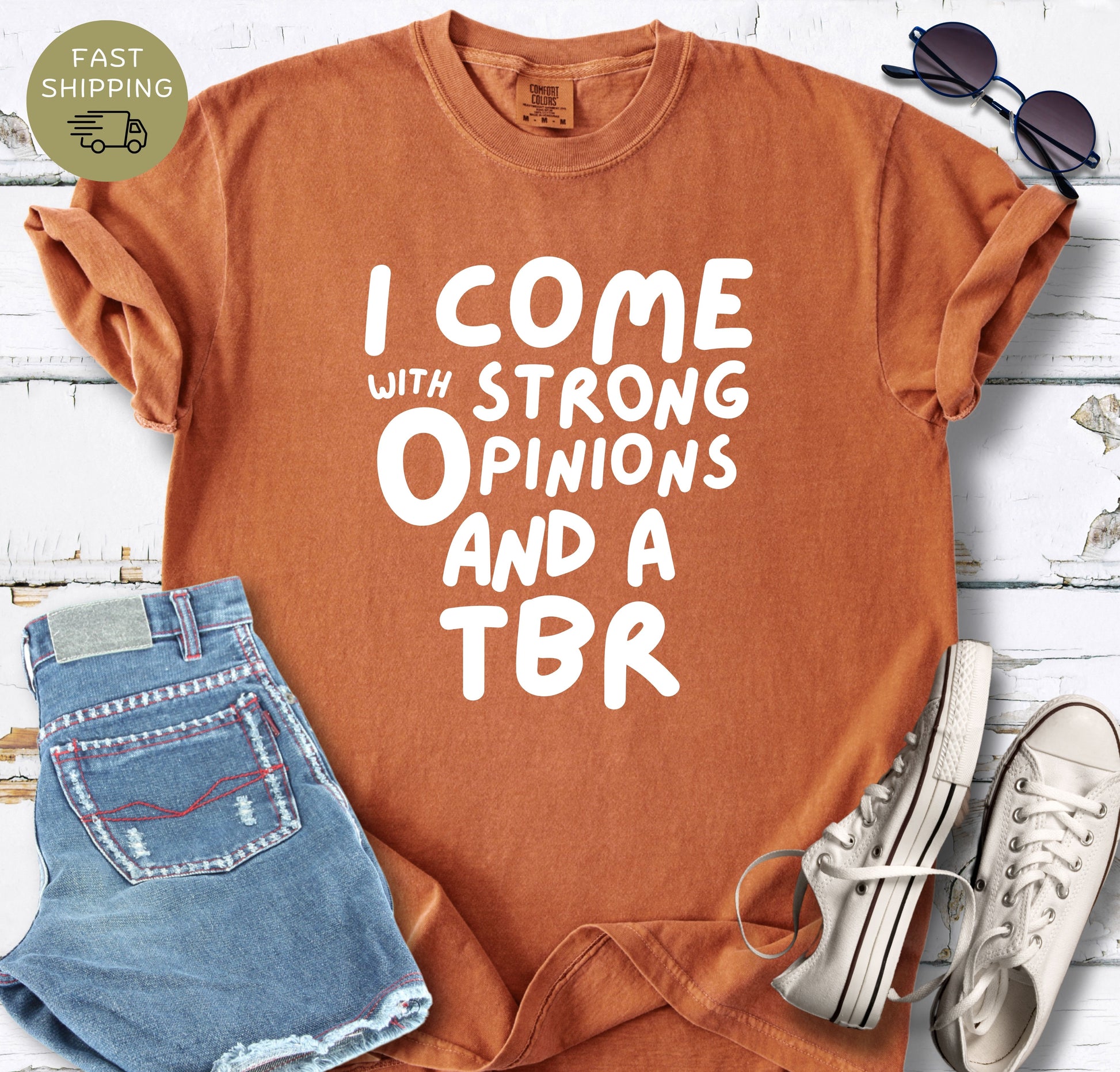Yam bookworm shirt with oversized white text design